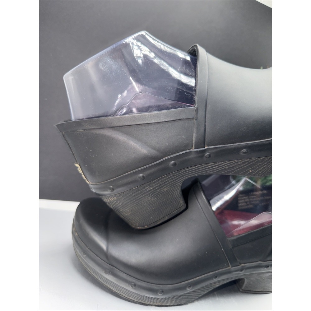 Dansko Richelle Platform Clogs Womens 37 Black Rubber Professional Us 6.5 - Picture 2 of 16